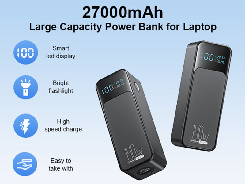 140w 27000 Mah Fast-charge Laptop Power Bank