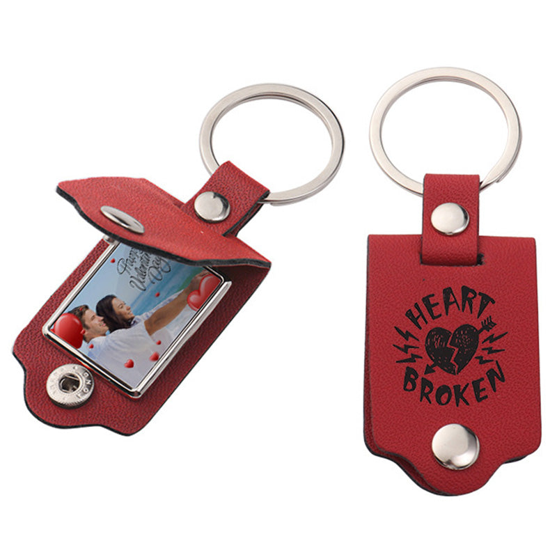 Pu Leather Photo Frame Keychain