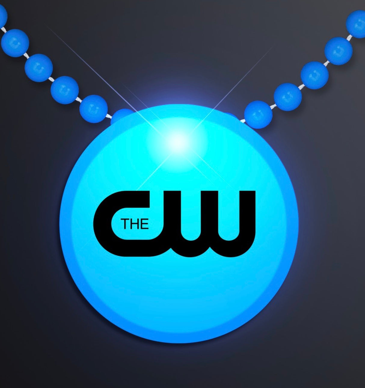 Badge circulaire à LED avec perles