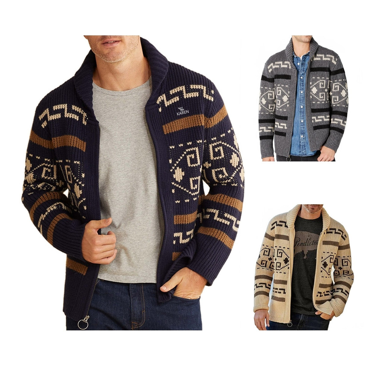 Pull Cardigan Revers Manteau à manches longues