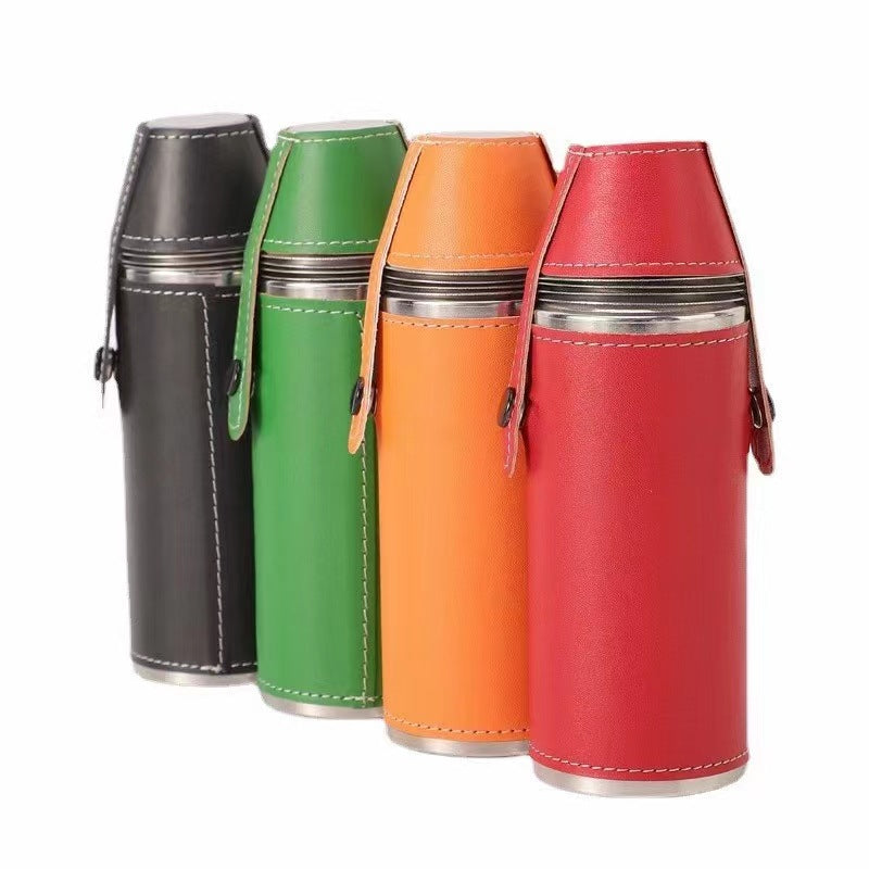 12oz Stainless Steel Portable Flask Set