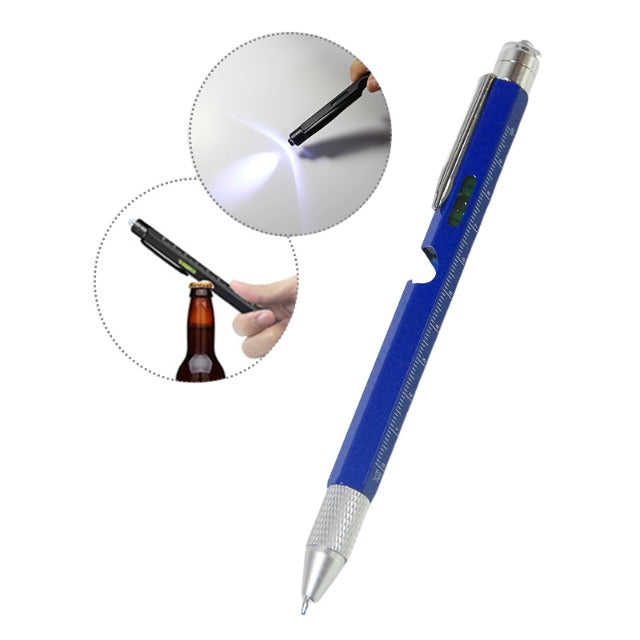 Stylo tactile LED multifonction en métal 9 en 1