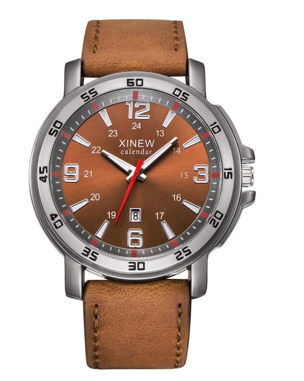 Montre à quartz avec calendrier pour homme