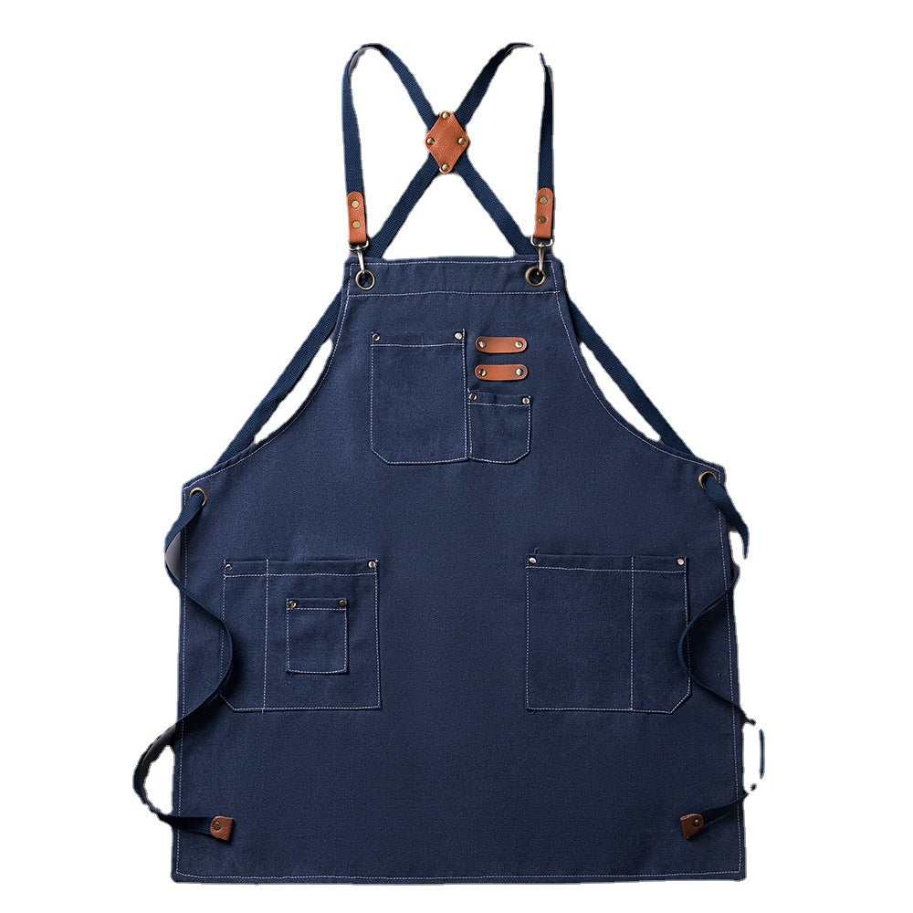 Canvas Apron With Detachable Button