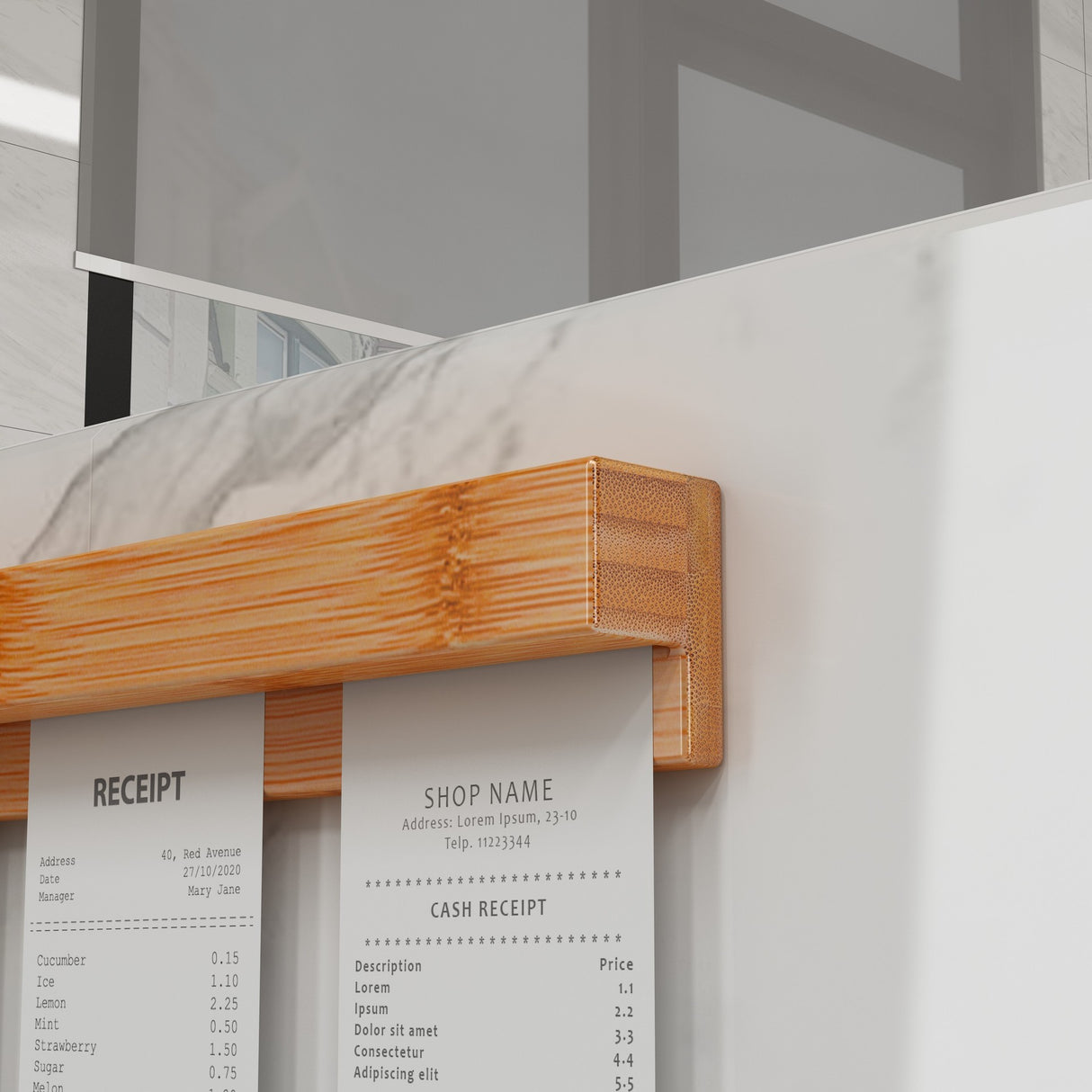 Porte-tickets de restaurant en bambou H