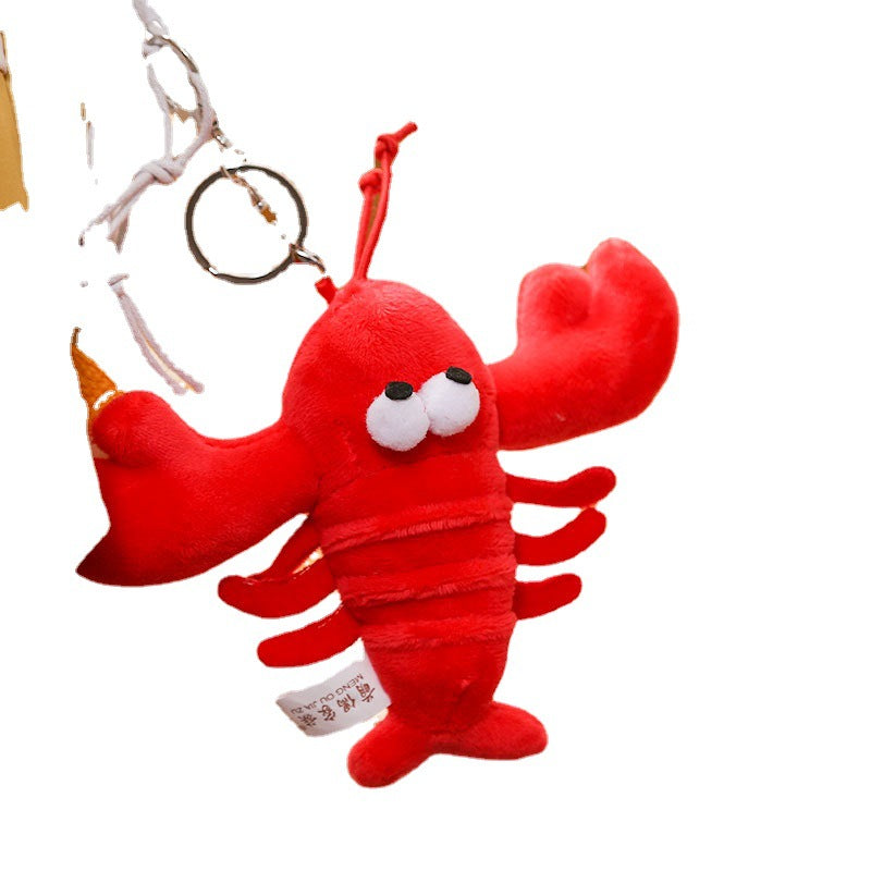 Porte-clés en peluche Red Lobster avec grands yeux