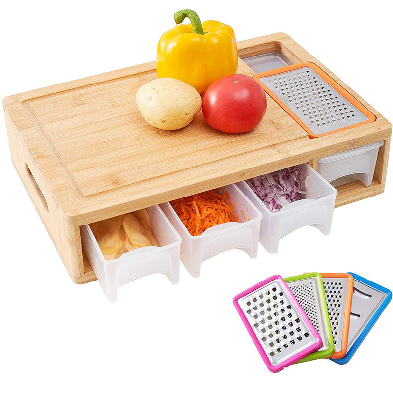 Bamboo Cutting Board With Containers - By Boat