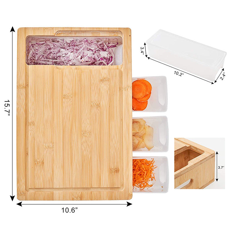 Planche à découper en bambou avec récipients - Par bateau