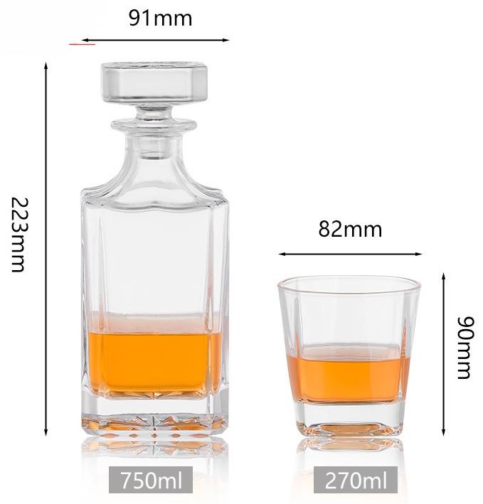 Carafe avec 2 verres - Coffret en bois