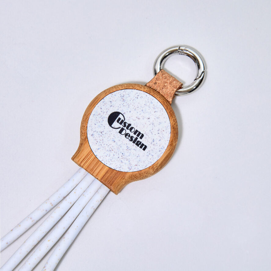 Câble de charge 3 en 1 en bambou de 6 pouces