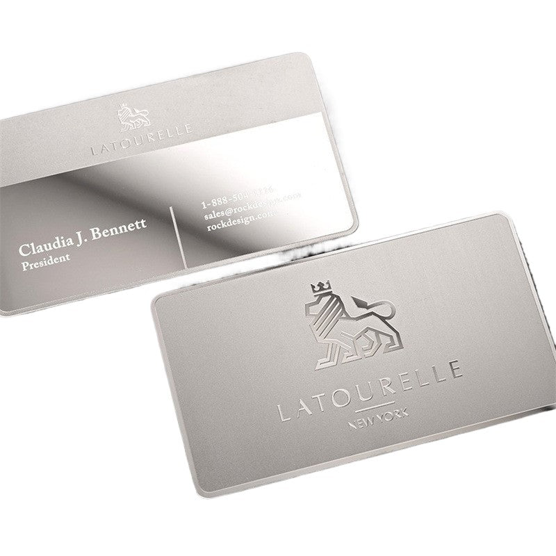 Carte de visite personnalisée en acier inoxydable