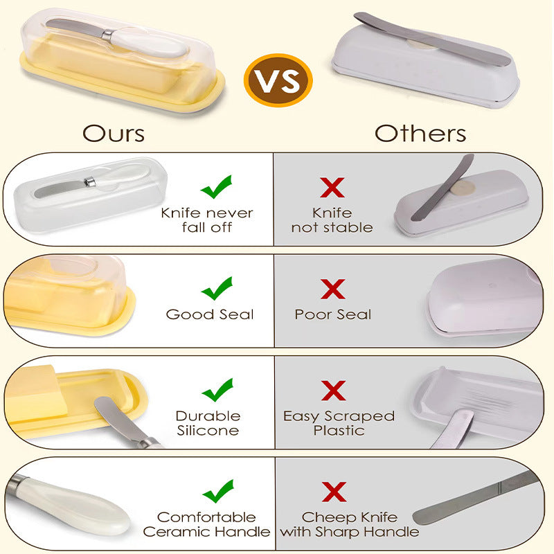 Beurrier en silicone avec couteau