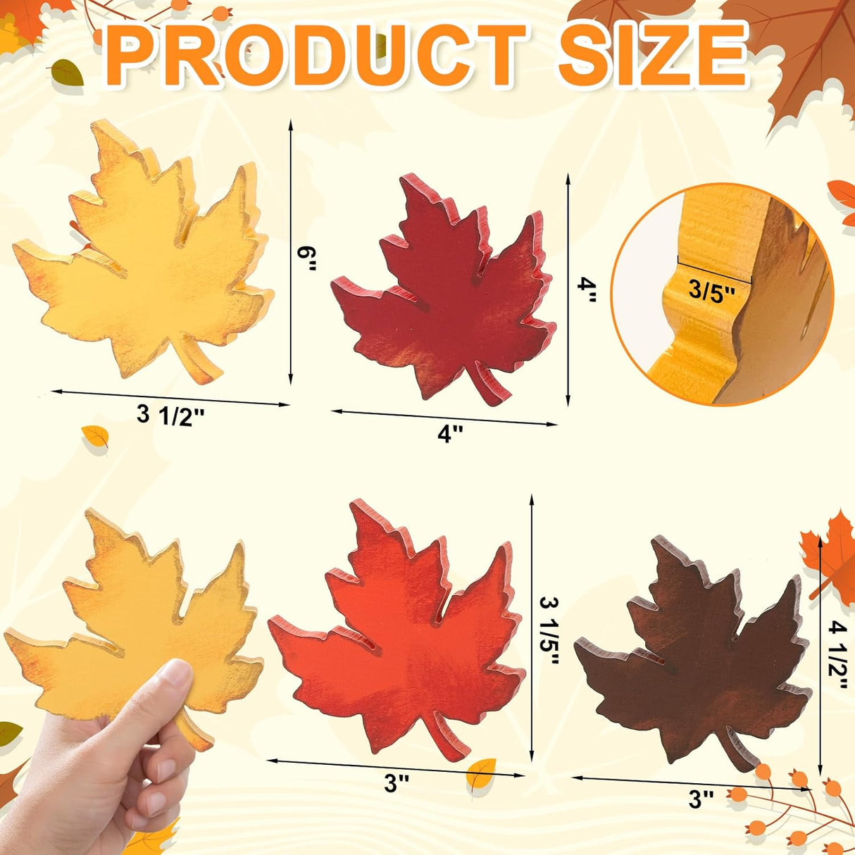 Kit de décorations de feuilles d'automne 4 pièces