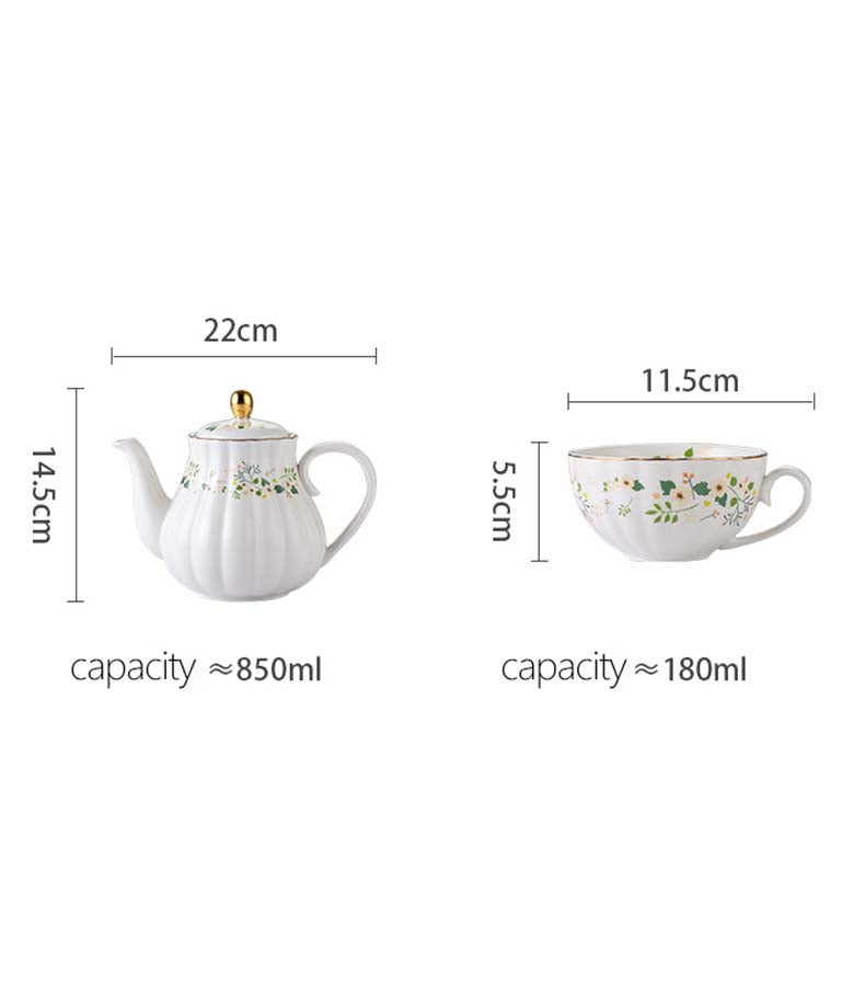 Ensemble théière avec tasse et soucoupe