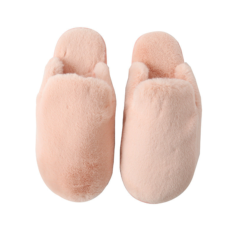 Chaussons antidérapants en fourrure pour femmes