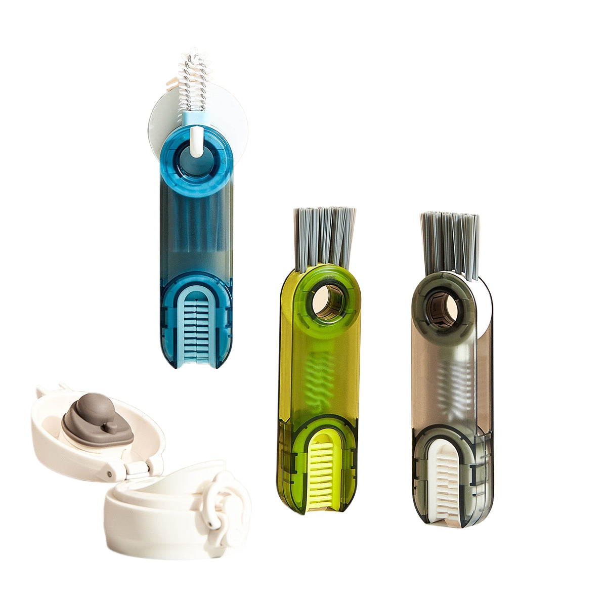 Ensemble de brosses de nettoyage pour couvercles de tasse 3 en 1