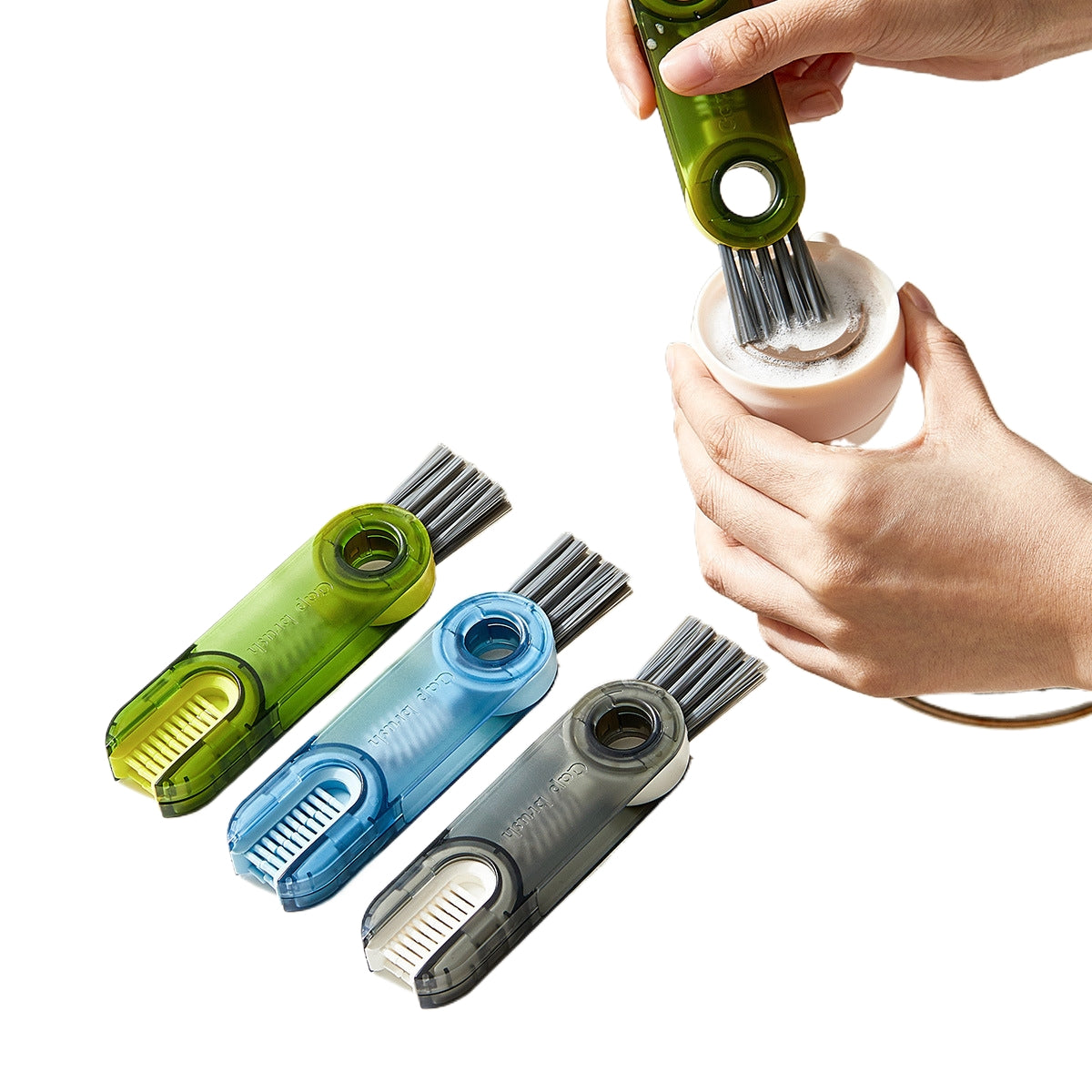 Ensemble de brosses de nettoyage pour couvercles de tasse 3 en 1