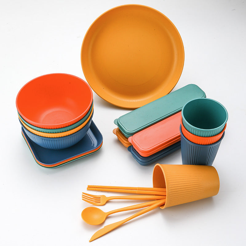 Wheat Straw Dinnerware Sets For 4 36pcs