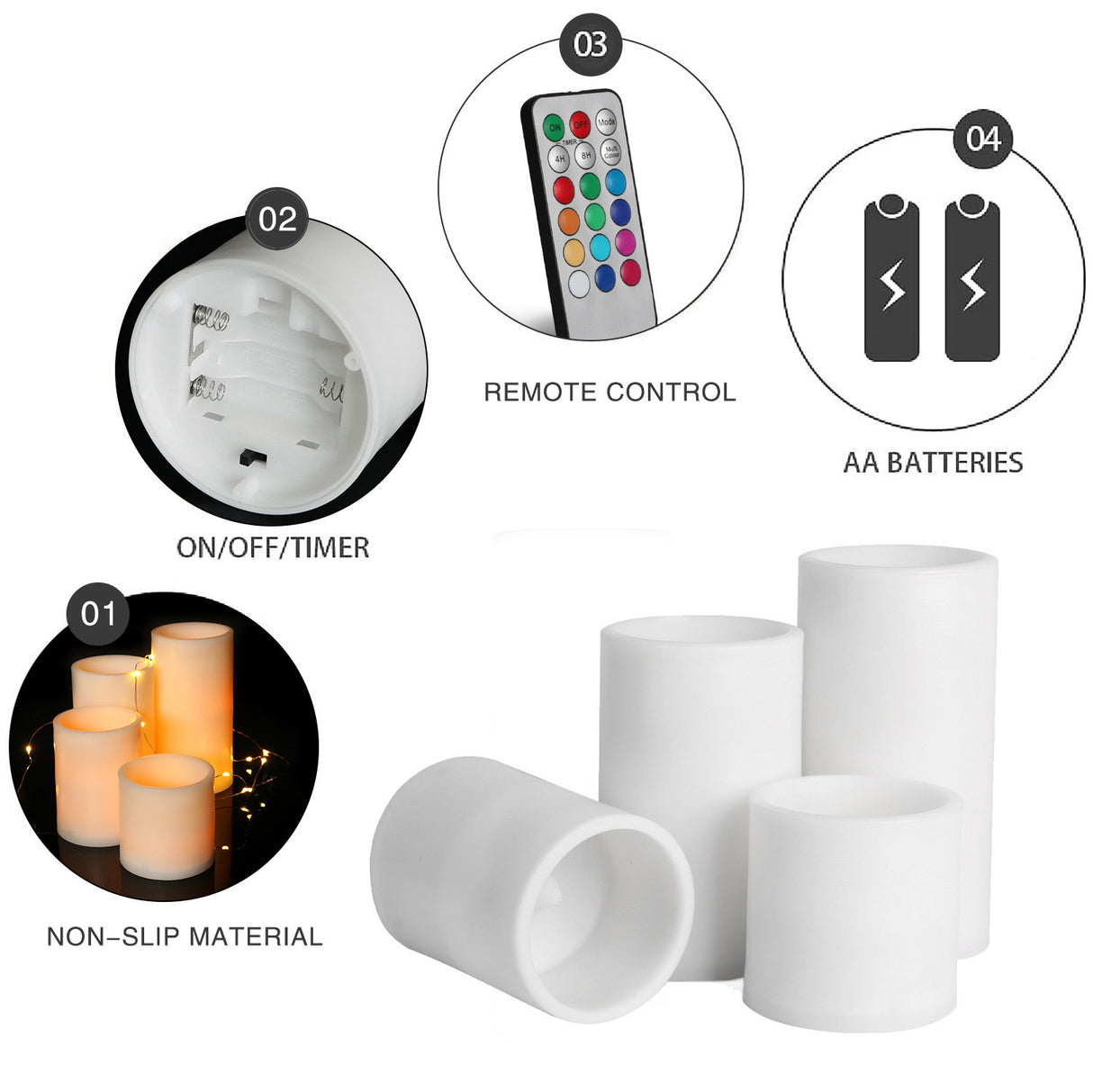 Lot de 6 bougies sans flamme pour Halloween