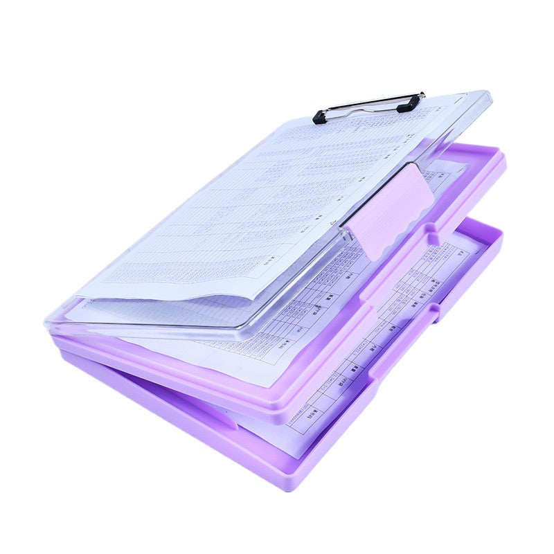 Presse-papiers de rangement à panneau supérieur transparent et visible