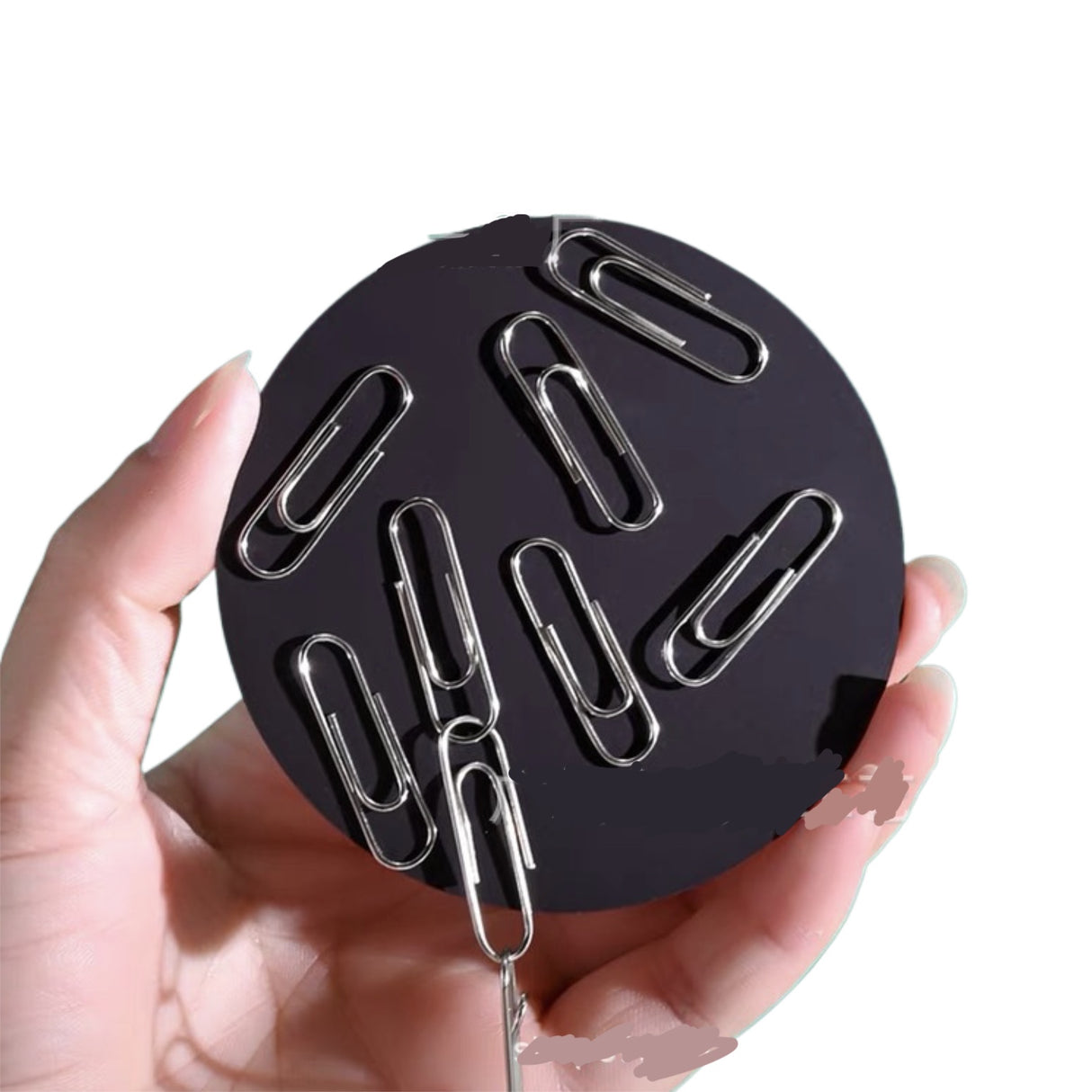 Étiquette nominative ronde avec aimant