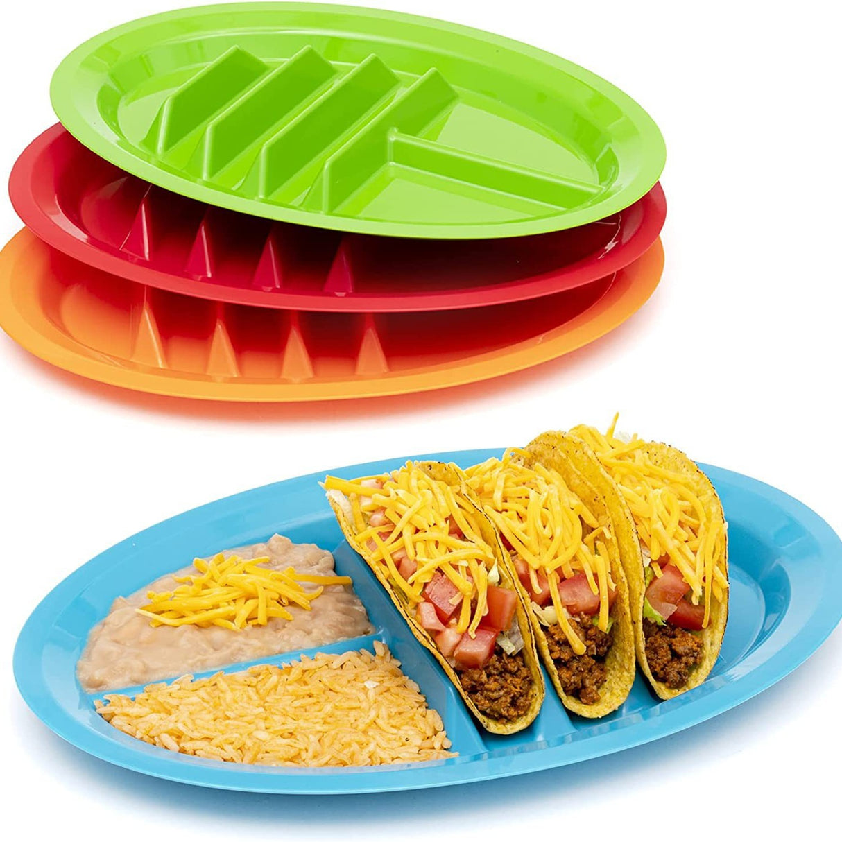 Assiettes de tacos colorées