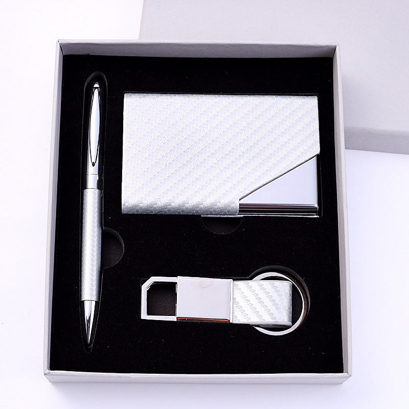 Coffret cadeau pratique - Porte-clés, étui à cartes et stylo à bille