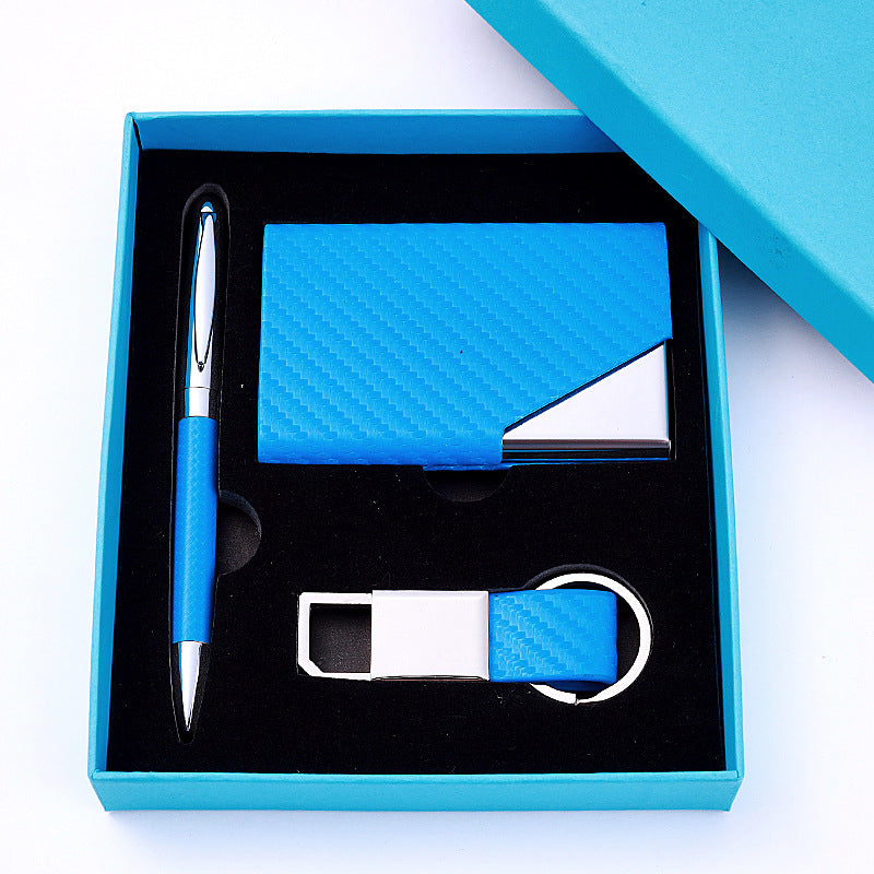 Coffret cadeau pratique - Porte-clés, étui à cartes et stylo à bille
