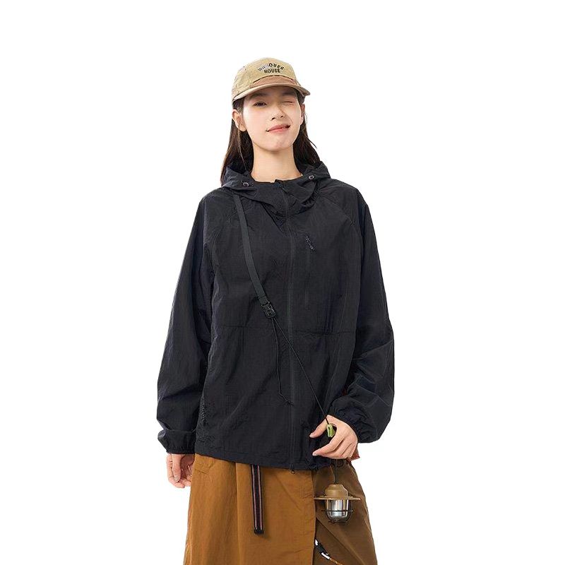 Veste de protection solaire d'extérieur en nylon à capuche