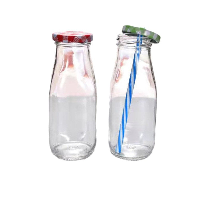Bouteille de lait en verre transparent