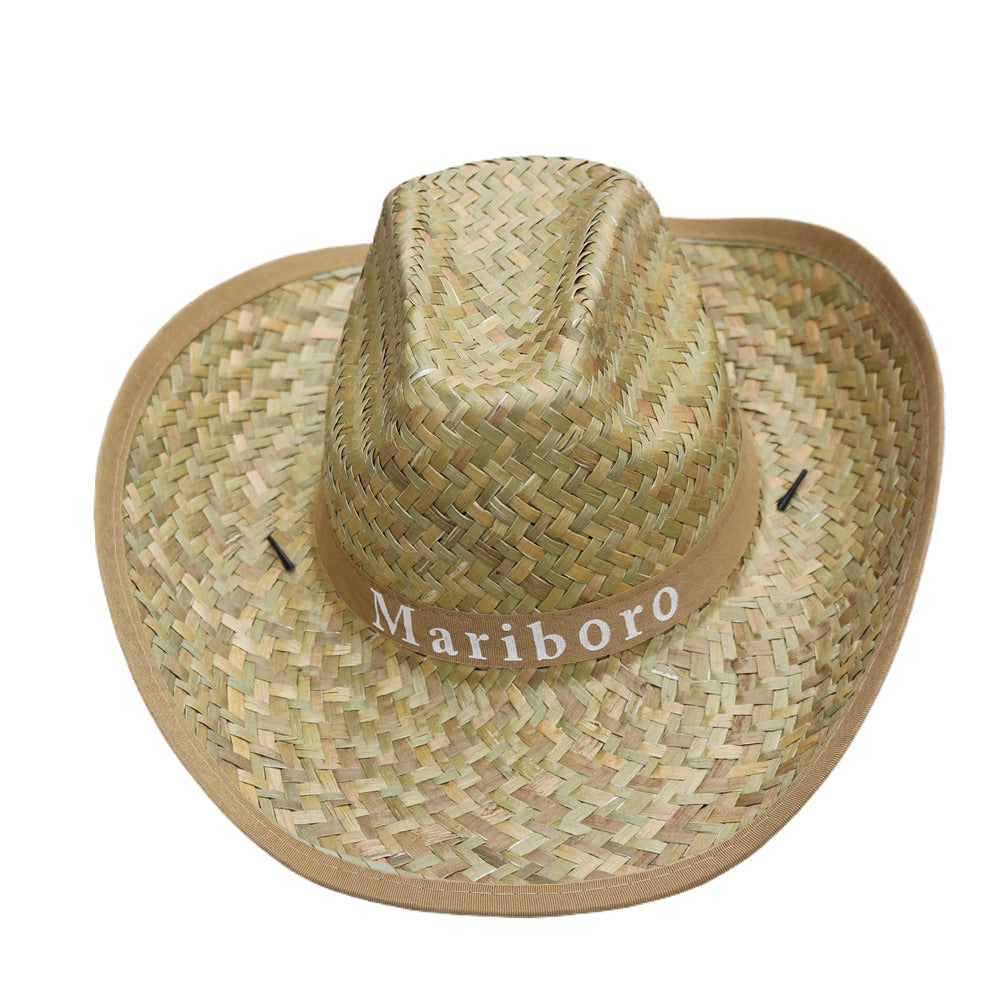 Summer Straw Cowboy Hat With Trim