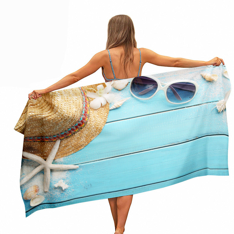 Serviette de plage colorée en microfibre ultra fine 30 x 60 pouces - Par bateau