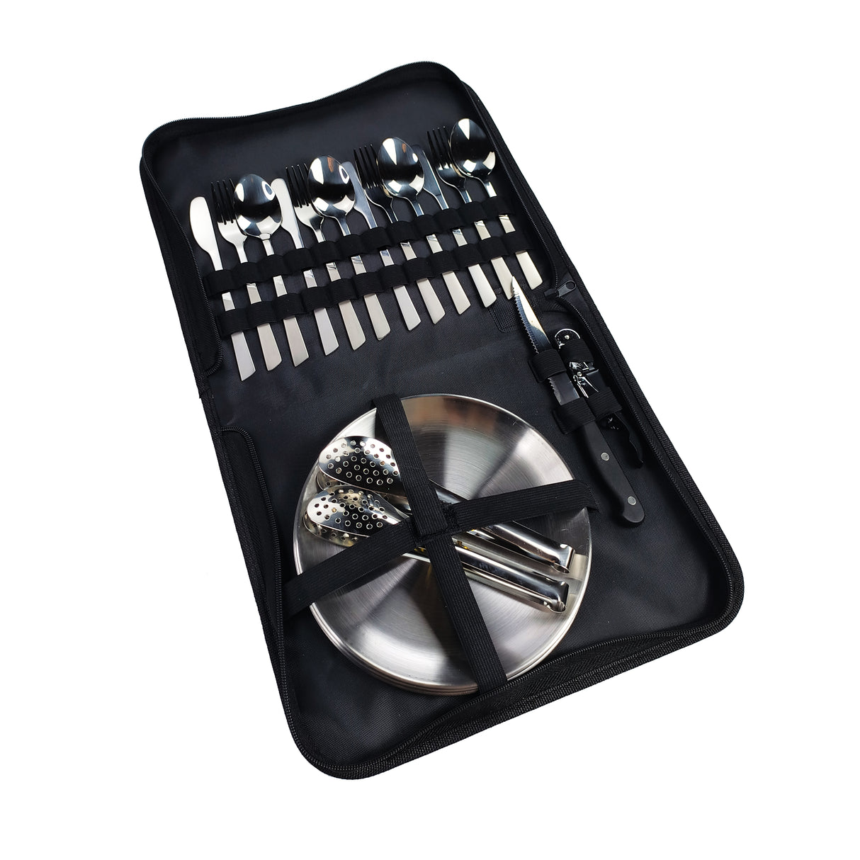 Ensemble de couverts de camping avec étui