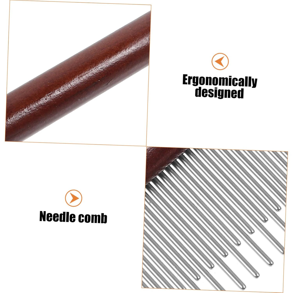 Peigne pour animaux en bois et en métal