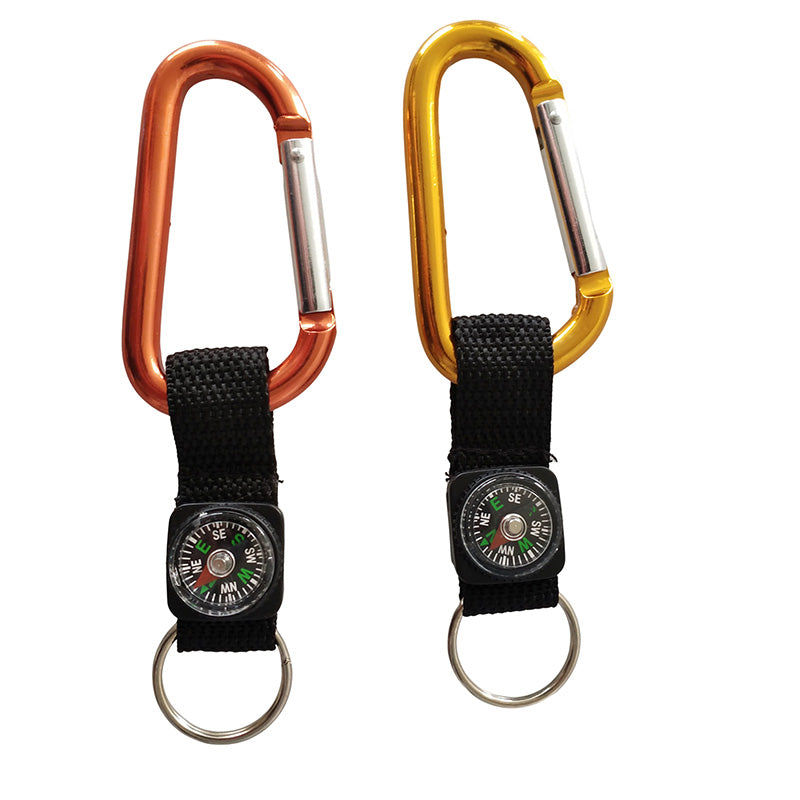 Premium Aluminum Alloy Carabiner With Oil-free Compass And Woven Strap
