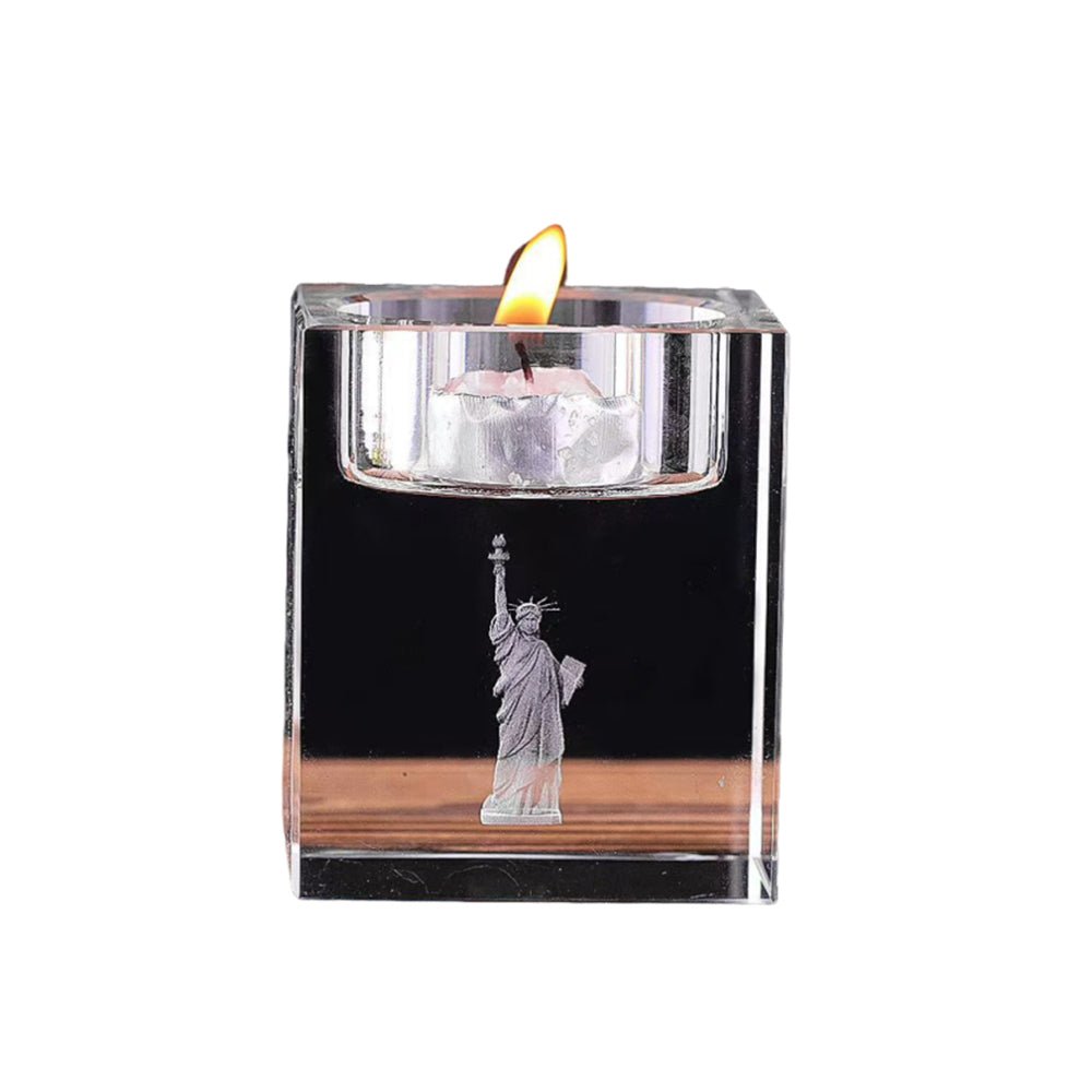 Clear Crystal Candle Holder - Yorkn Inc✅