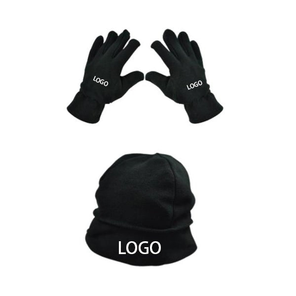 Fleece Beanie Hat And Gloves Set - Yorkn Inc✅