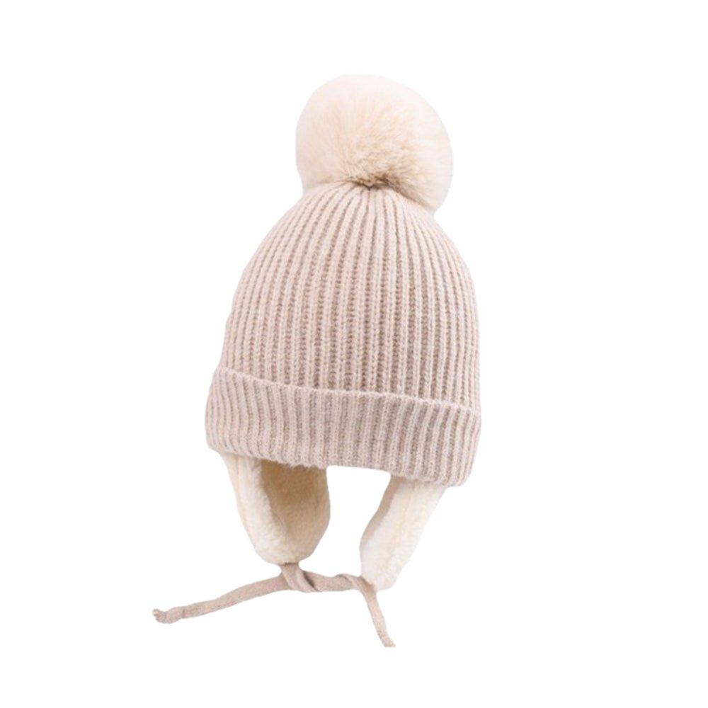 Fleece - lined Knitted Earflap Beanie Hat - Yorkn Inc✅