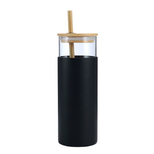 Glass Tumbler With Wooden Lid And Straw - Yorkn Inc✅