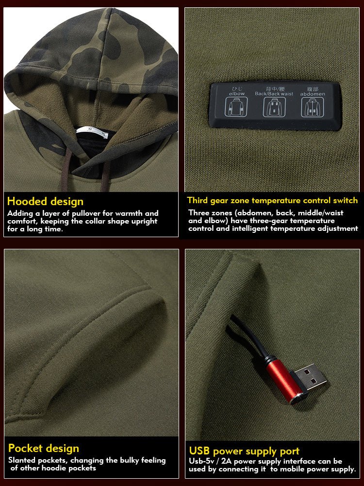Heated Hooded Sweatshirt - Yorkn Inc✅