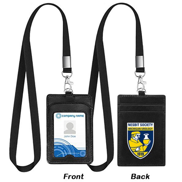 Leather Id Badge Holder With Lanyard - Yorkn Inc✅