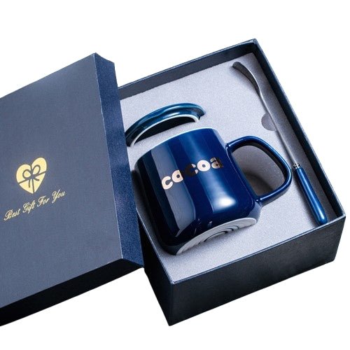 Mug With Lid Spoon Gift Box Set - Yorkn Inc✅