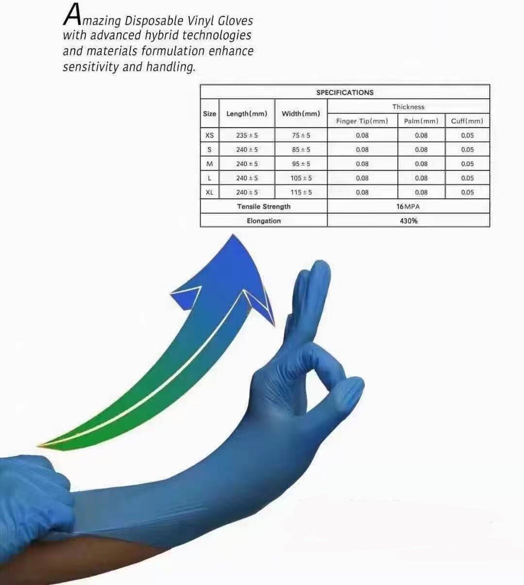 Nitrile/vinyl Blended Hybrid Disposable Glove - Yorkn Inc✅