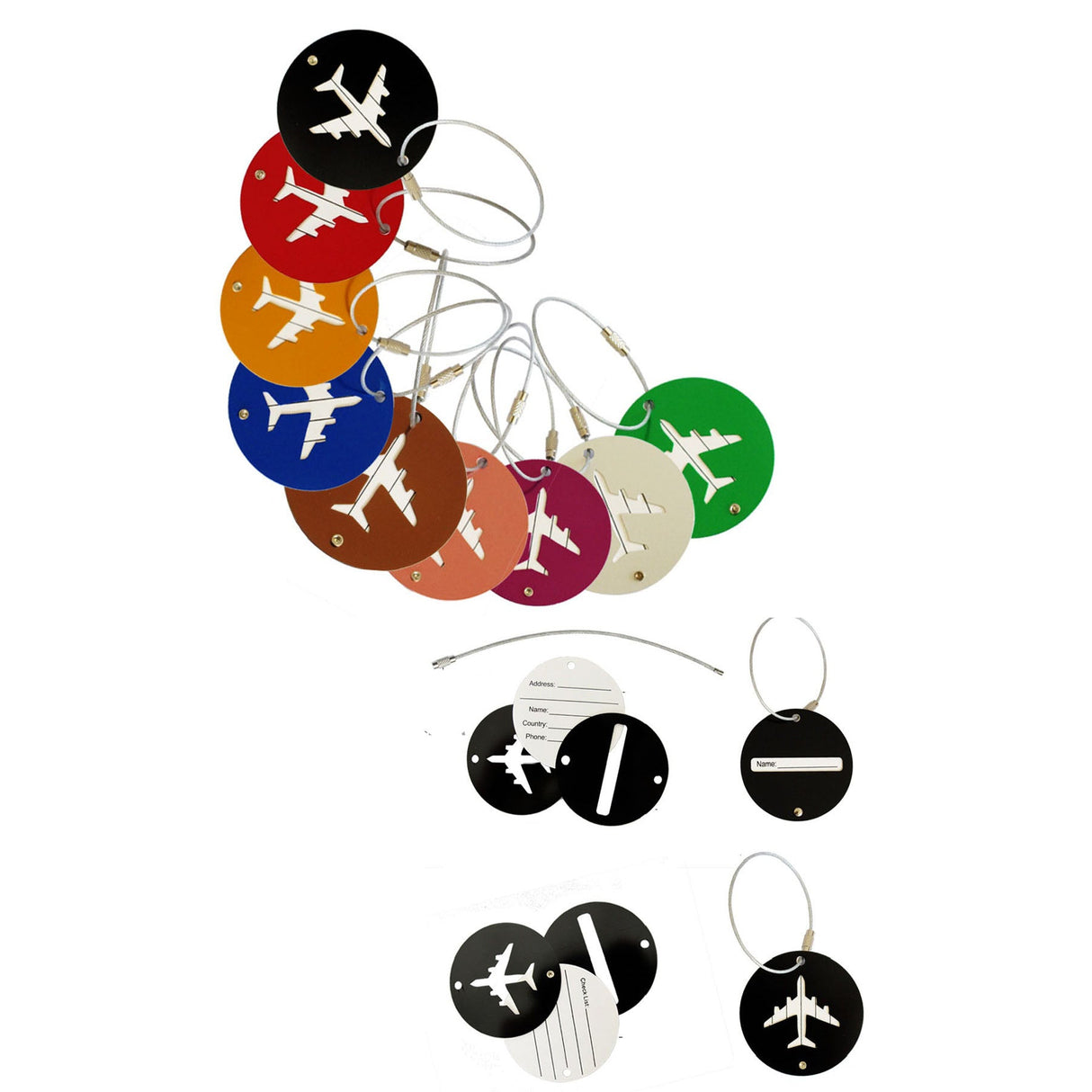 Round Aluminum Metal Travel Suitcase Luggage Tags - Yorkn Inc✅