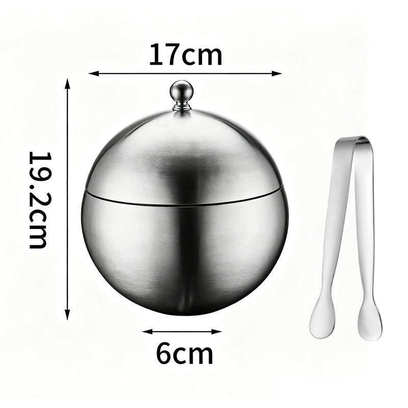 Spherical Stainless Steel Ice Bucket - By Boat - Yorkn Inc✅