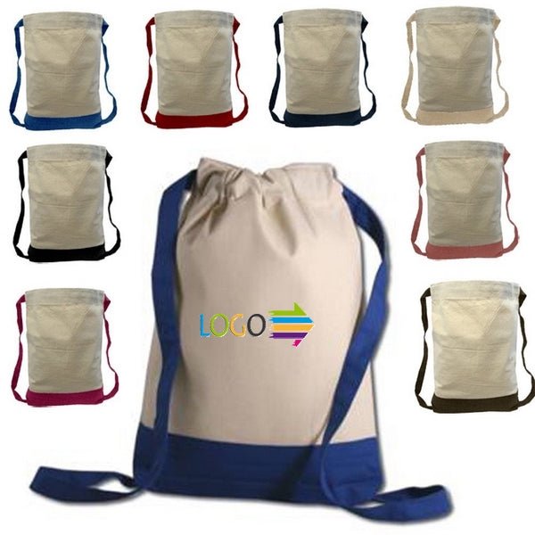 Two Tone Canvas Drawstring Bag - Yorkn Inc✅