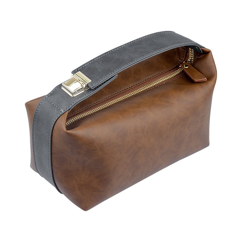 Vintage Leather Toiletry & Makeup Bag - Yorkn Inc✅
