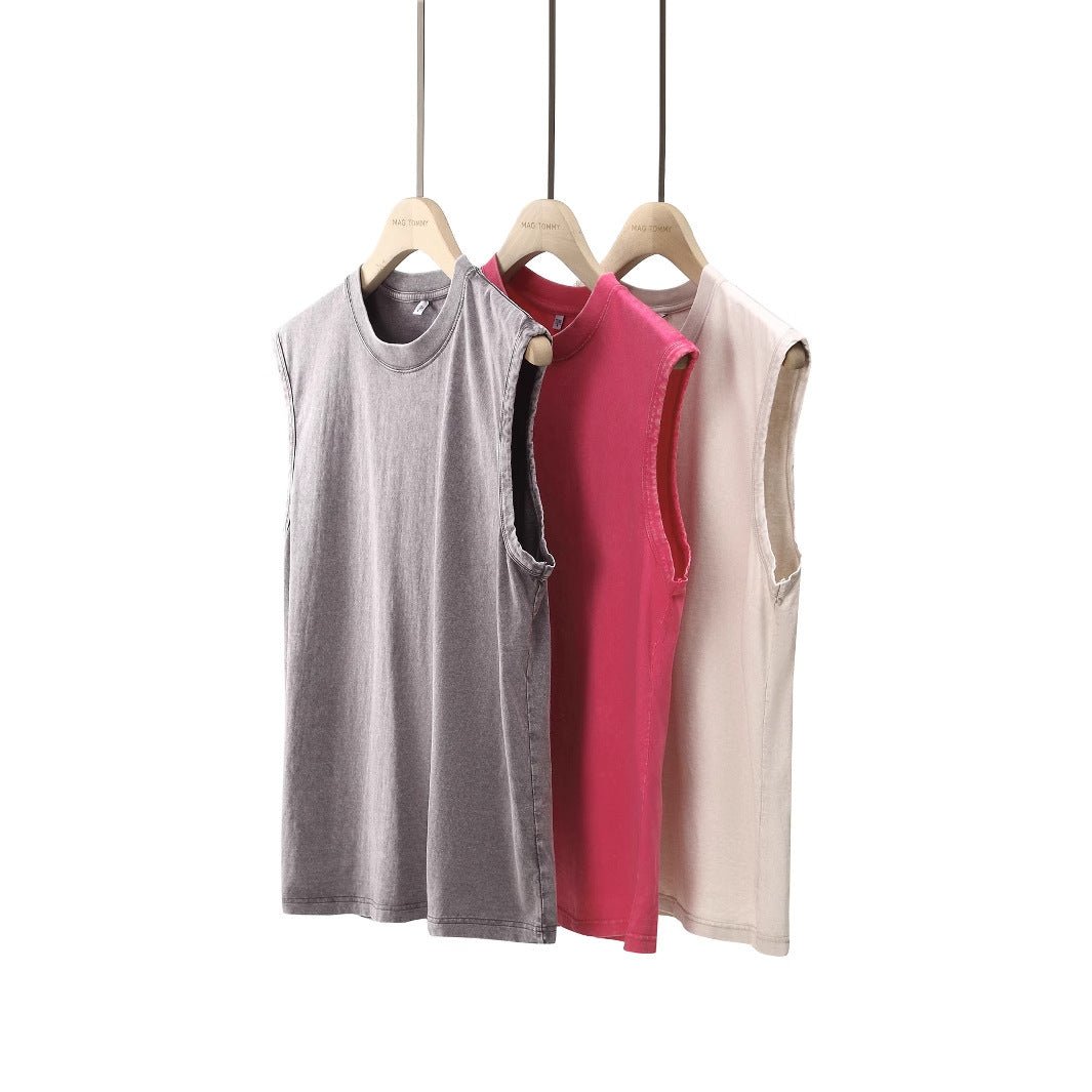 Vintage Washed Sleeveless Tank Top - Yorkn Inc✅