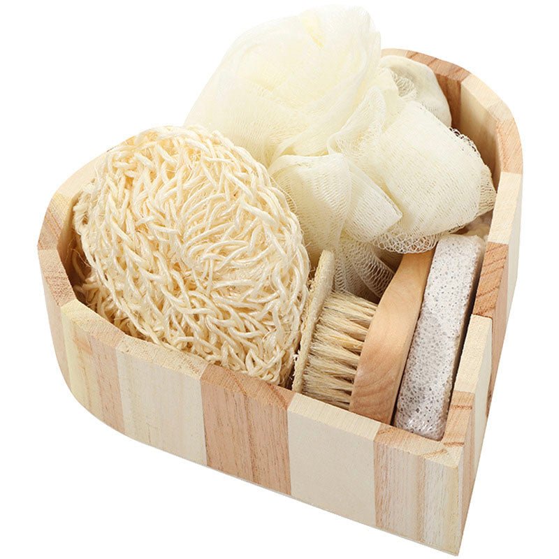 Wood Tray Natural Loofah Bath Set - Yorkn Inc✅