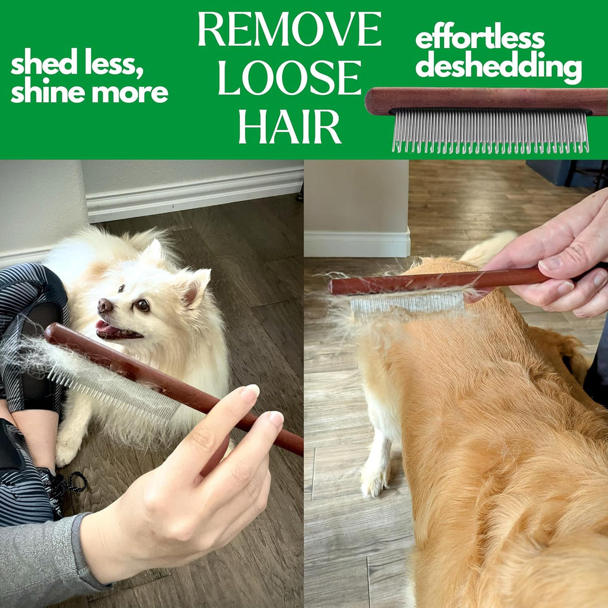 Wooden & Metal Pet Comb - Yorkn Inc✅